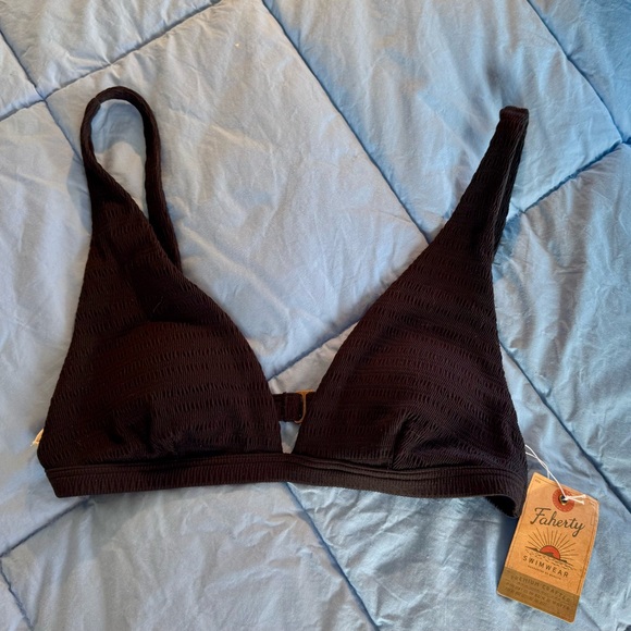 Faherty Rimini Black Triangle Bikini Top -NEW Size Medium - Picture 5 of 10